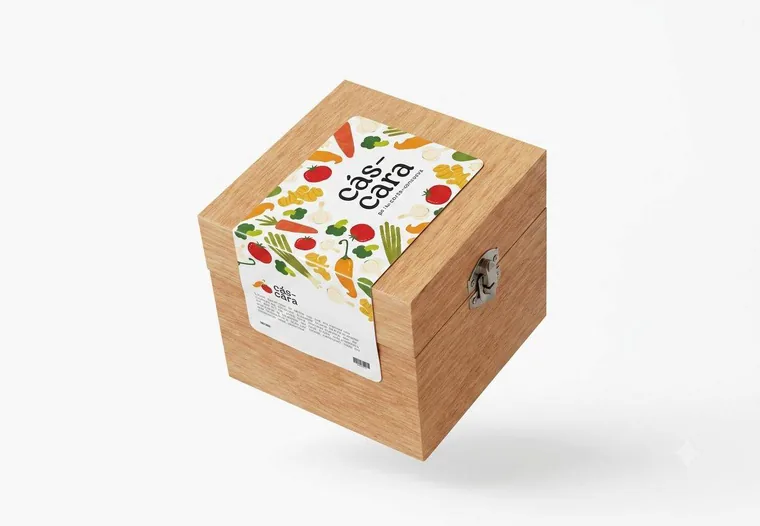 Archivo Cáscara en su caja de madera