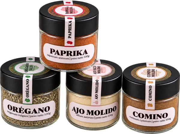 Mockup de los cuatro frascos de Fuego Bajo